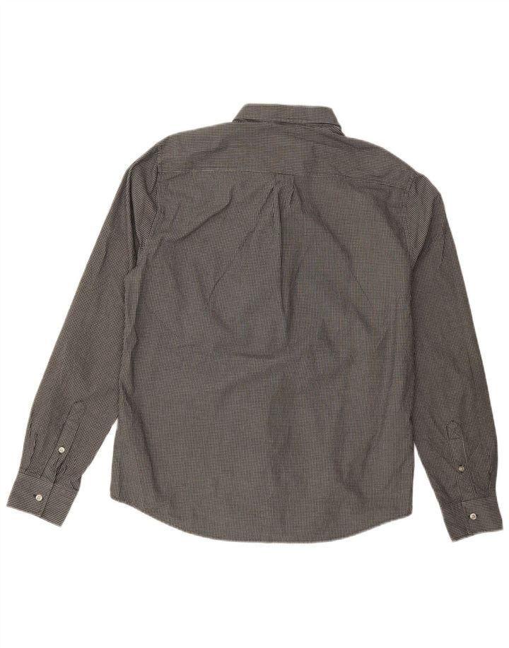 Camisa masculina Superdry Regular Fit grande algodão xadrez cinza