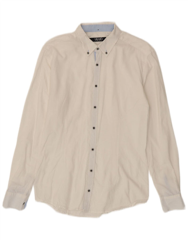 Camisa masculina Liu Jo pequena branca