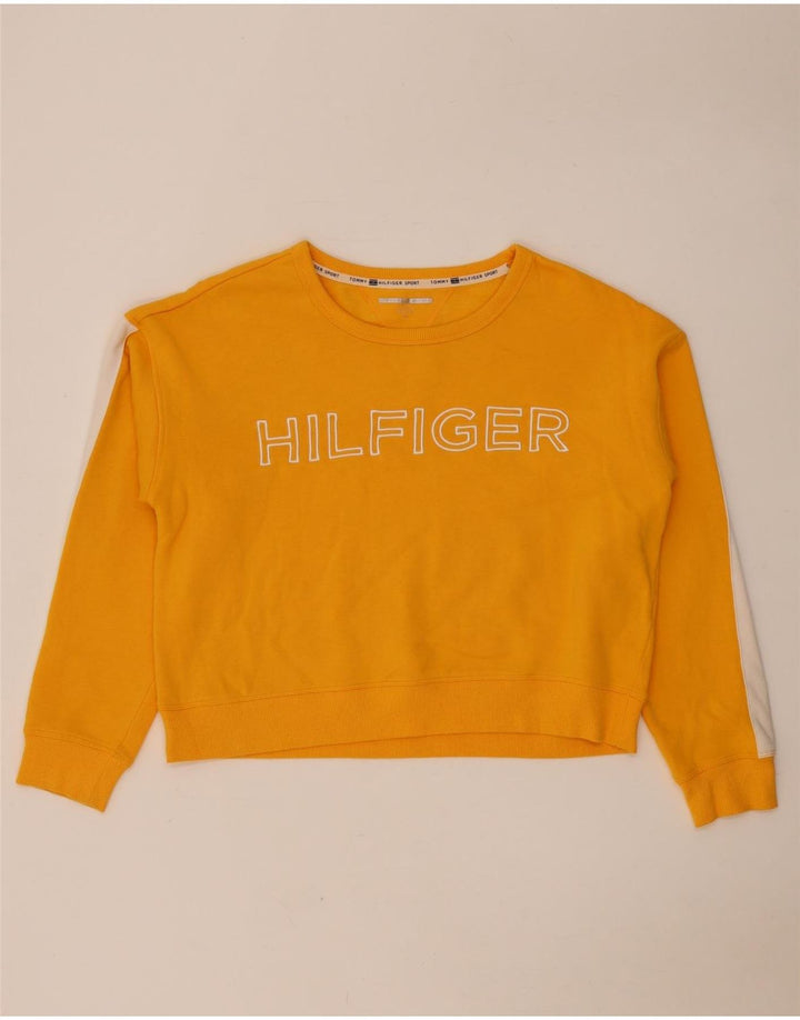 Tommy Hilfiger Suéter Crop Feminino UK 14 Médio Amarelo