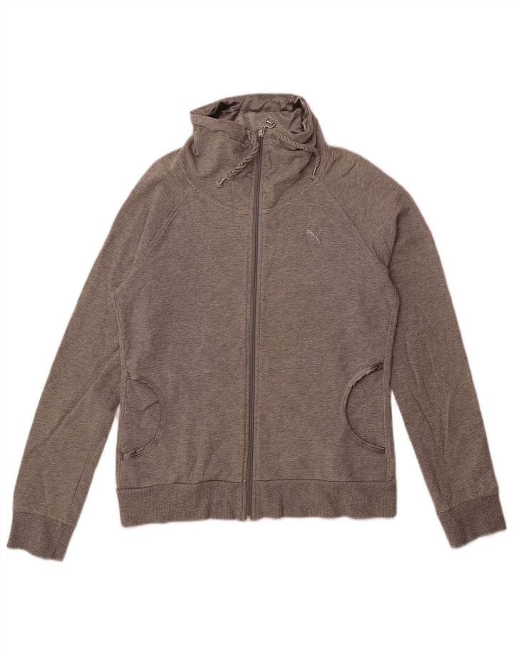 Puma Womens Tracksuit Top Jacket UK 14 Grande Algodão Cinza