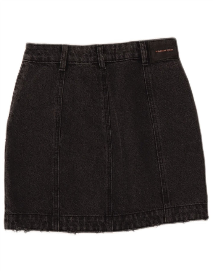 Saia jeans feminina PULL & BEAR pequena W26 algodão preto