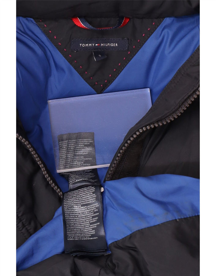 Casaco acolchoado com capuz feminino TOMMY HILFIGER Reino Unido 10 pequeno azul marinho poliéster