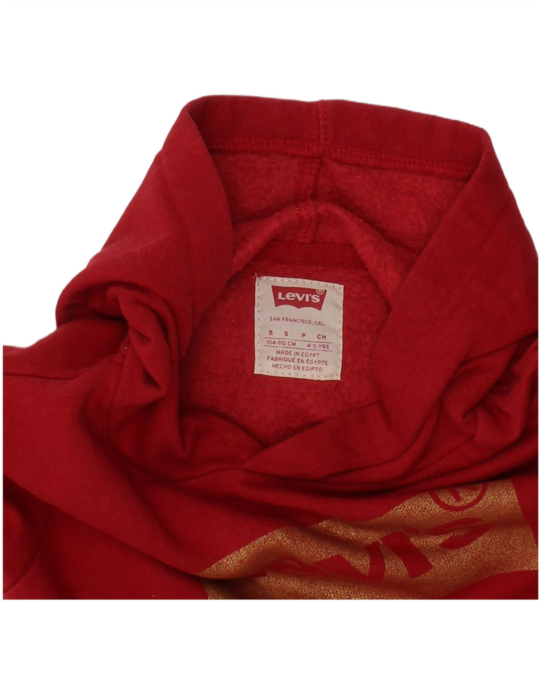 Suéter com capuz gráfico LEVI'S Boys 4-5 anos pequeno vermelho