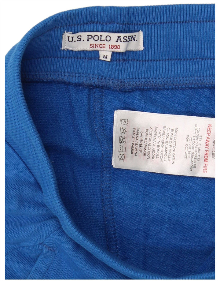 ASSN POLO DOS EUA. Shorts esportivos masculinos de algodão azul médio