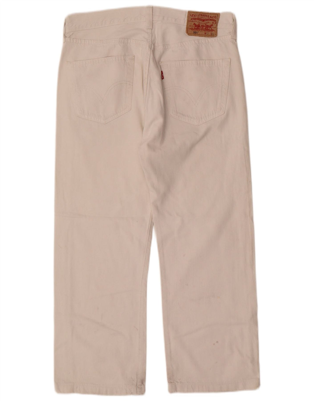 Calça jeans masculina Levi's 501 Straight W32 L26 algodão branco