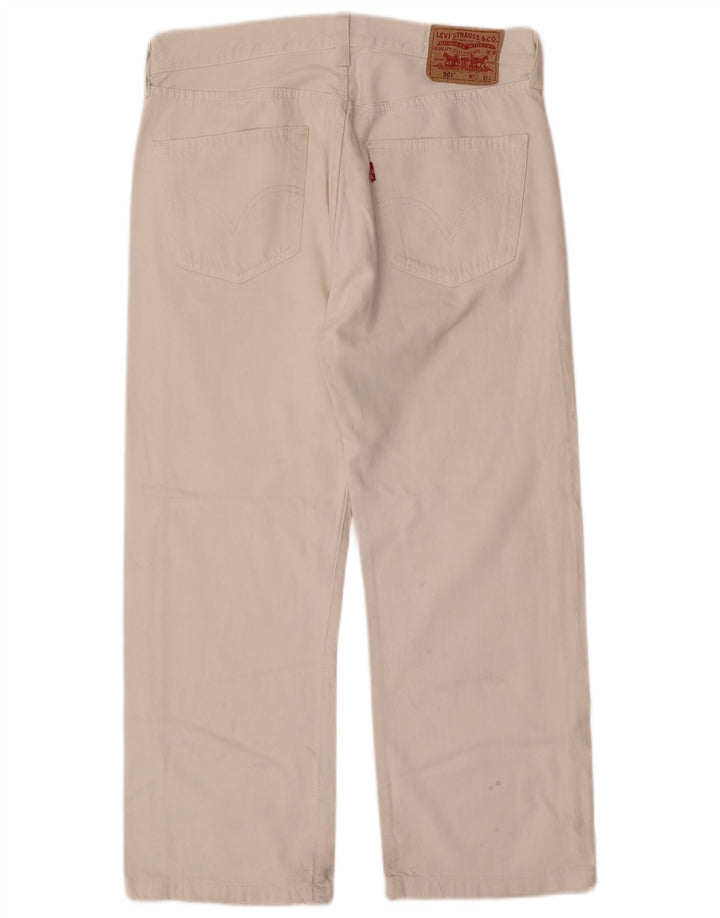 Calça jeans masculina Levi's 501 Straight W32 L26 algodão branco