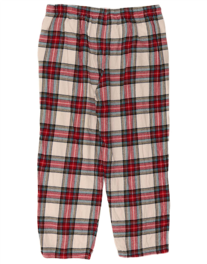 Calça chino feminina Marks & Spencer grande W34 L26 xadrez multicolorido