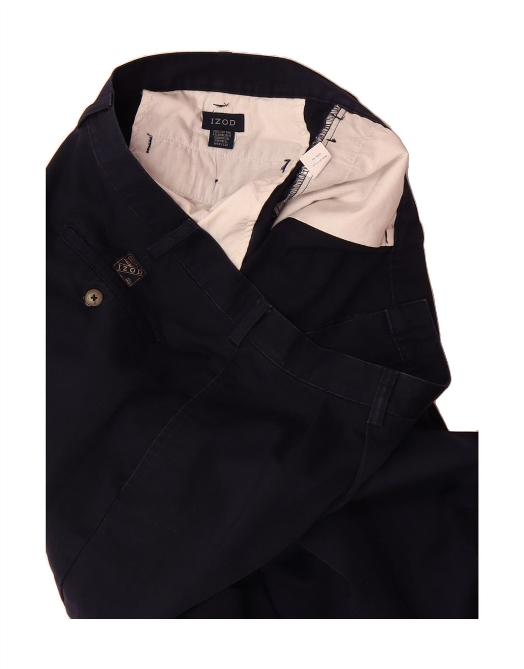 IZOD Mens Pegged Chino Trousers W40 L32 Navy Blue Cotton Vintage Izod and Second-Hand Izod from Messina Hembry 