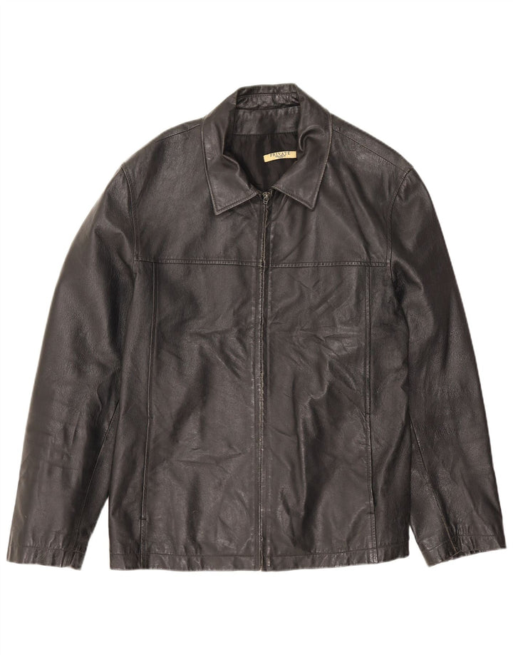 Jaqueta de couro masculina privada IT 52 XL preta