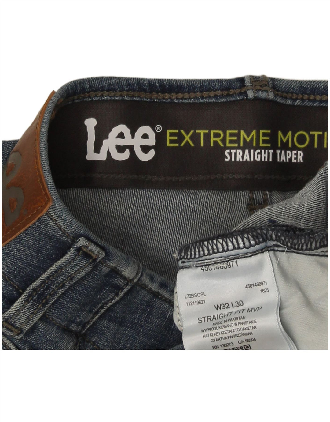 Lee Mens Flex Tapered Straight Jeans W32 L30 Azul Algodão