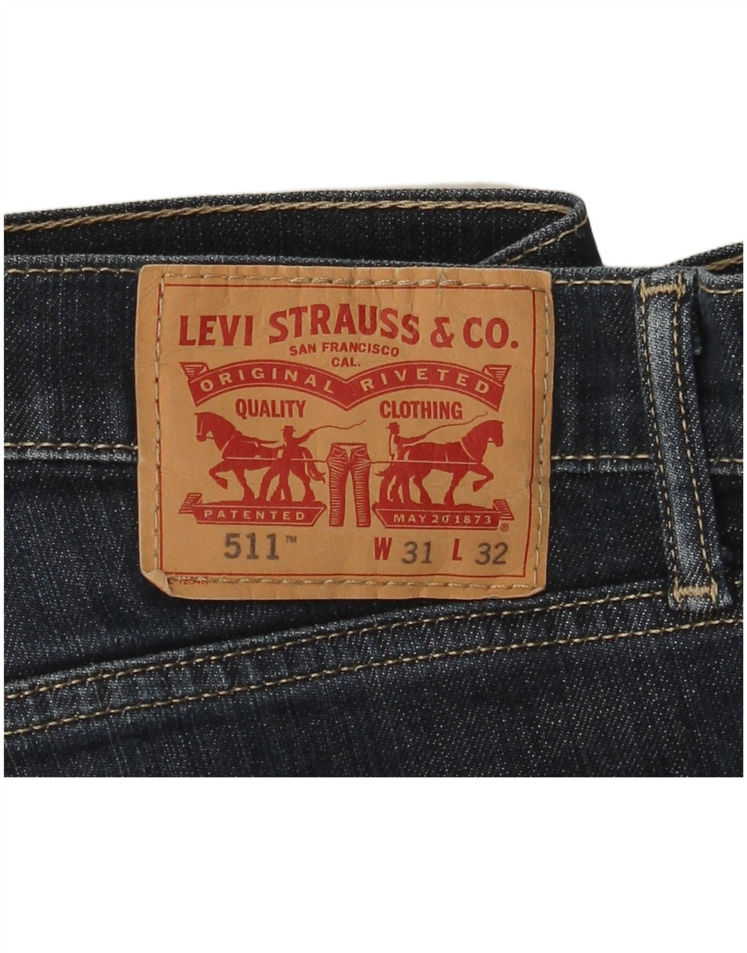 Levi's Masculino 511 Slim Jeans W31 L32 Azul Marinho Algodão