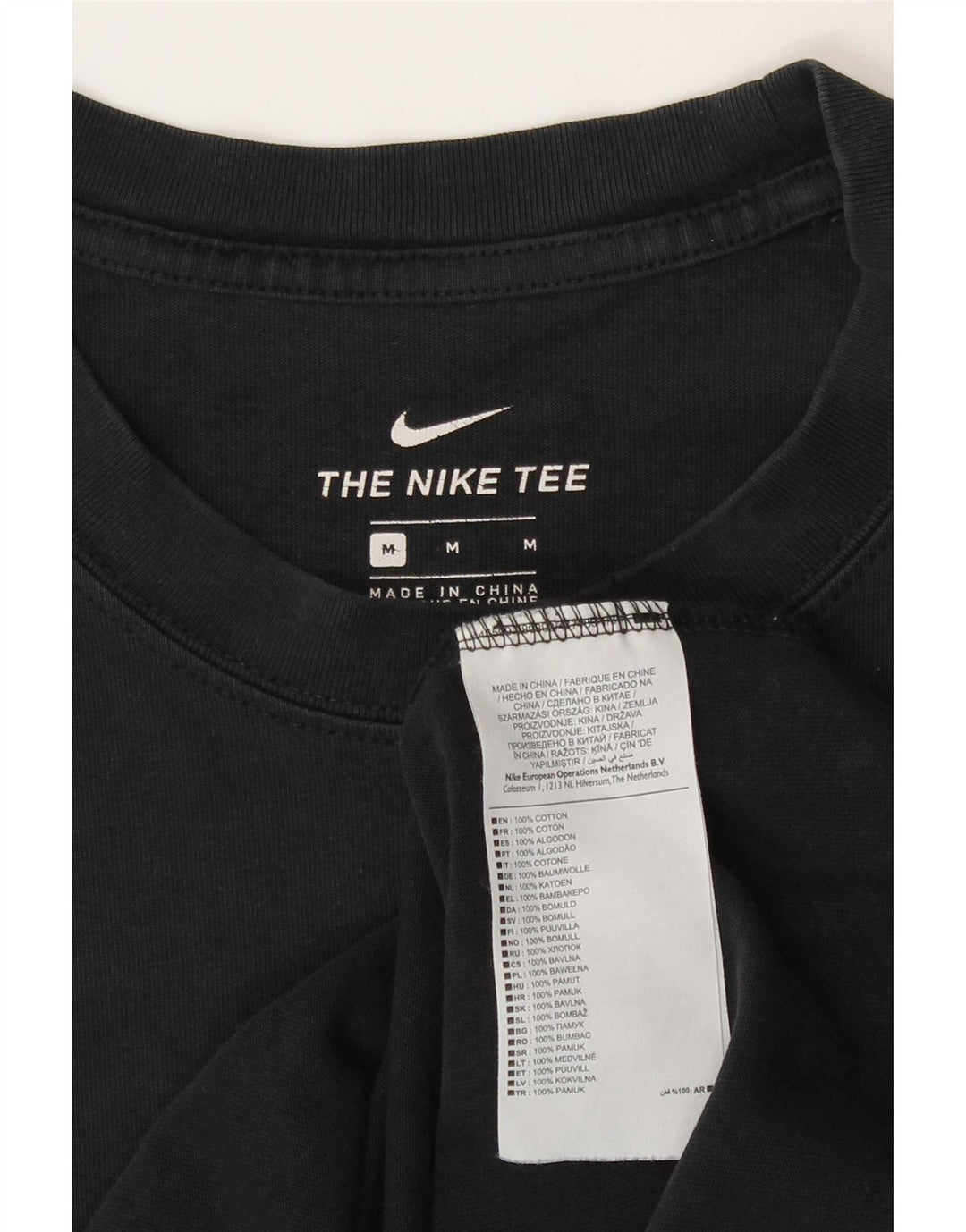 Camiseta Nike masculina gráfica Top médio algodão preto