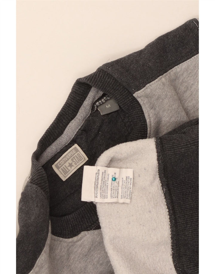 Converse feminino gráfico moletom jumper UK 14 cinza médio colorblock