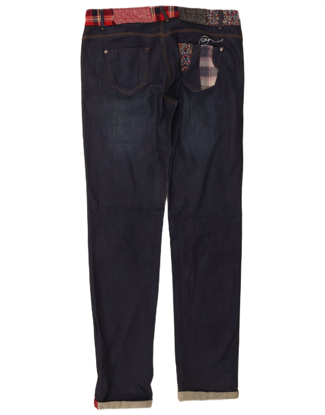 Desigual Jeans Slim Feminino W34 L33 Azul Marinho Algodão