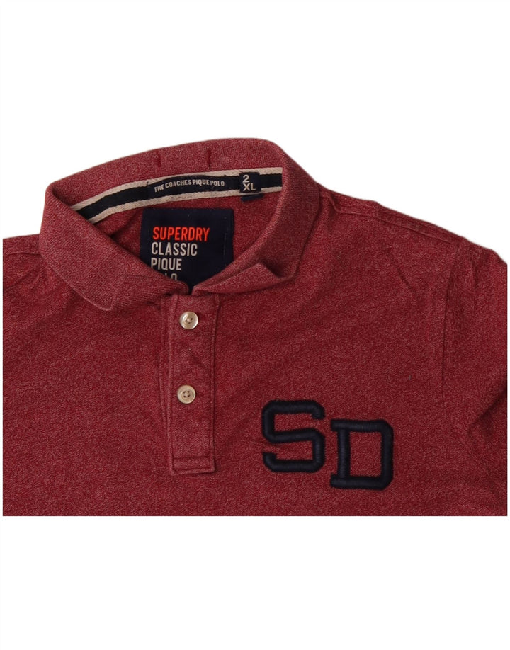 Camisa polo masculina SUPERDRY Classic Fit 2XL algodão vermelho