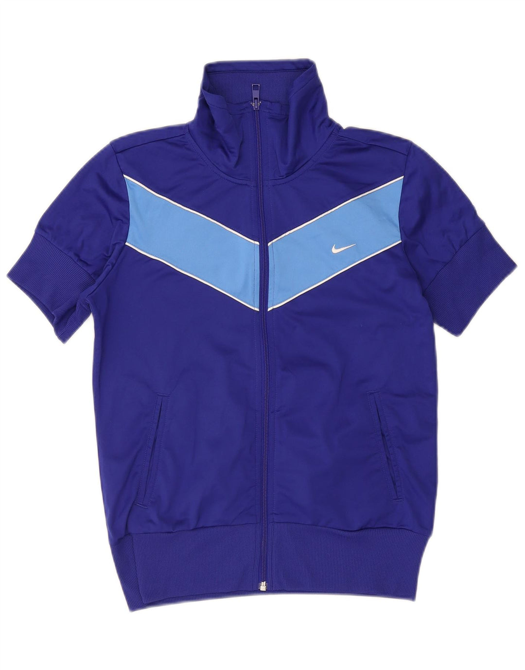 Nike Womens Tracksuit Top Jacket UK 14 Médio Azul Marinho Colourblock