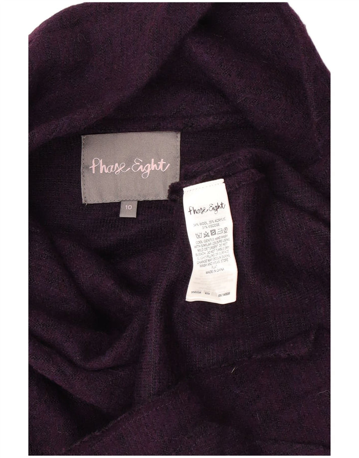 Suéter feminino de cardigã oversized com palangre Fase Oito Reino Unido 10 pequeno roxo