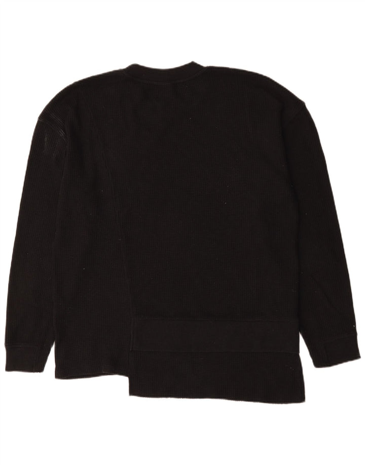 Zara Suéter masculino com gola redonda, algodão preto médio