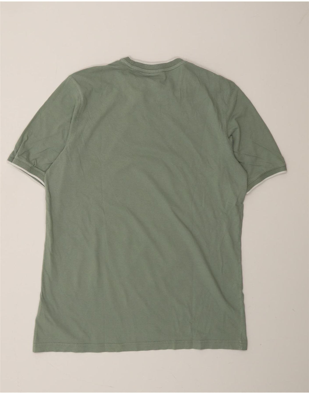 ADIDAS Mens Camiseta Top Médio Algodão Verde