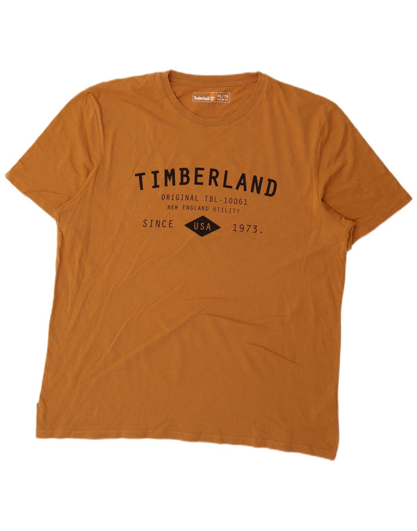 Camiseta masculina Timberland Regular Fit Graphic Top XL de algodão amarelo