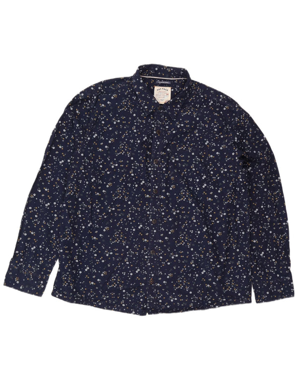 Camisa masculina Fat Face 3XL algodão floral azul marinho