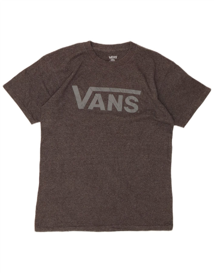 Camiseta masculina VANS com estampa gráfica pequena de algodão cinza