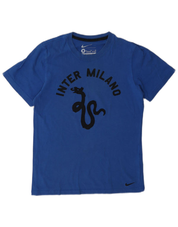 Camiseta Nike Boys Inter Milan Graphic Top 10-11 Anos Médio Algodão Azul
