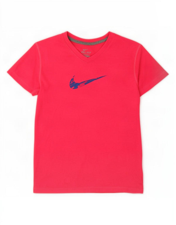 Camiseta Nike Girls Dri Fit Graphic Top 12-13 Anos Grande Poliéster Rosa