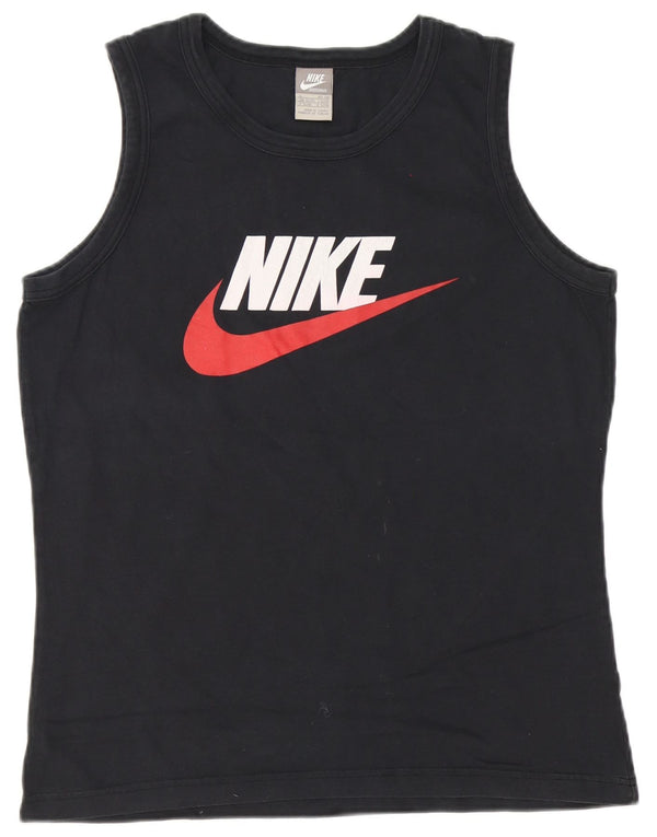 Nike Mens Graphic Vest Top UK 42/44 Grande Algodão Preto