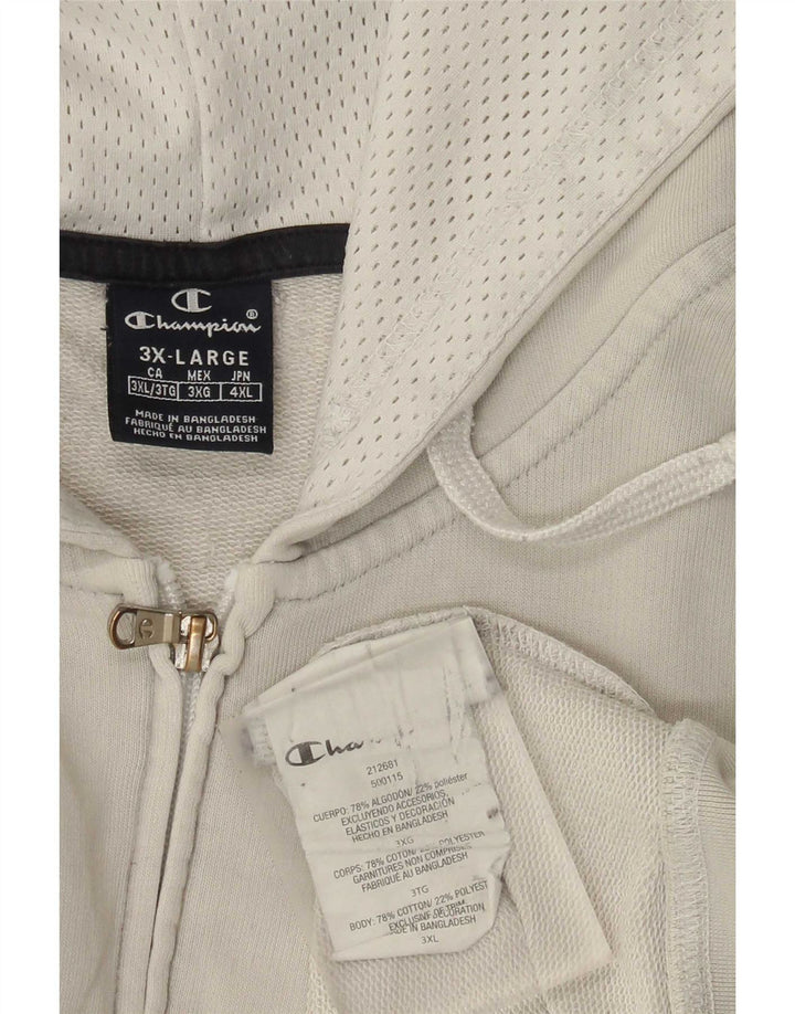 Suéter masculino Champion com capuz e zíper 3XL algodão cinza
