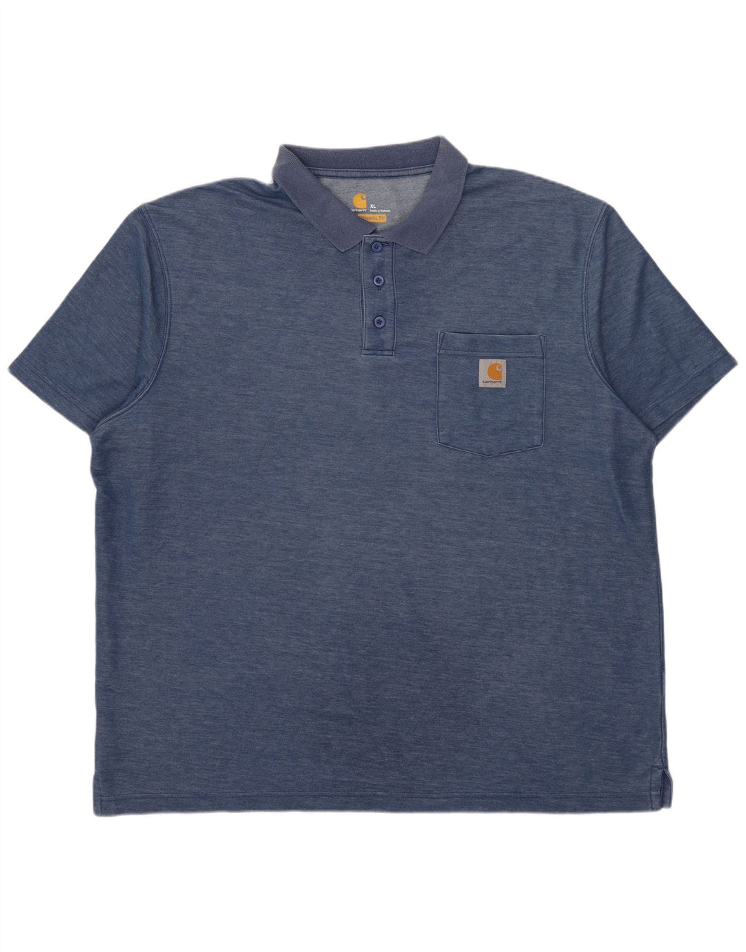 Camisa polo Carhartt masculina Original Fit XL poliéster manchado azul
