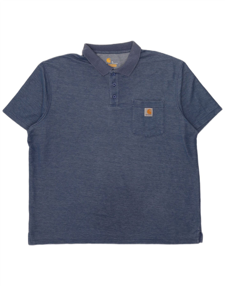 Camisa polo Carhartt masculina Original Fit XL poliéster manchado azul