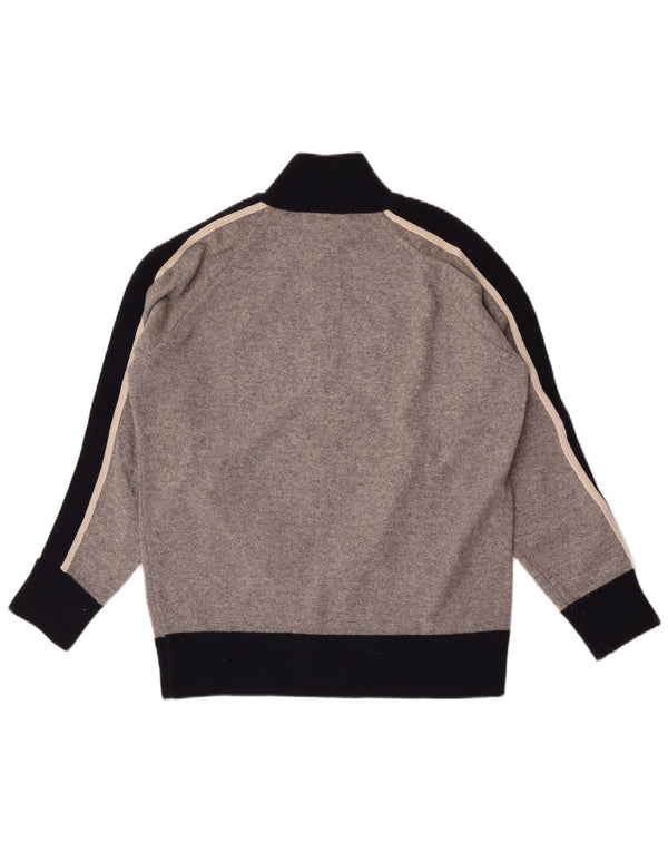 Suéter cardigã masculino Franklin Marshall gráfico pequeno cinza colorblock lã