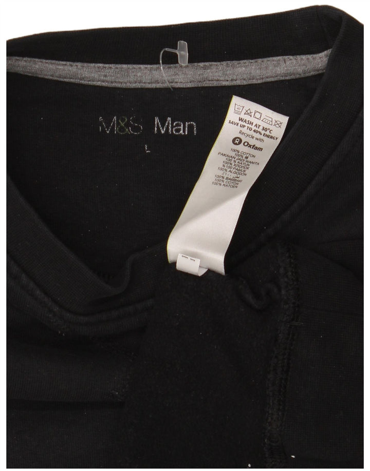 Suéter masculino Marks & Spencer grande algodão preto