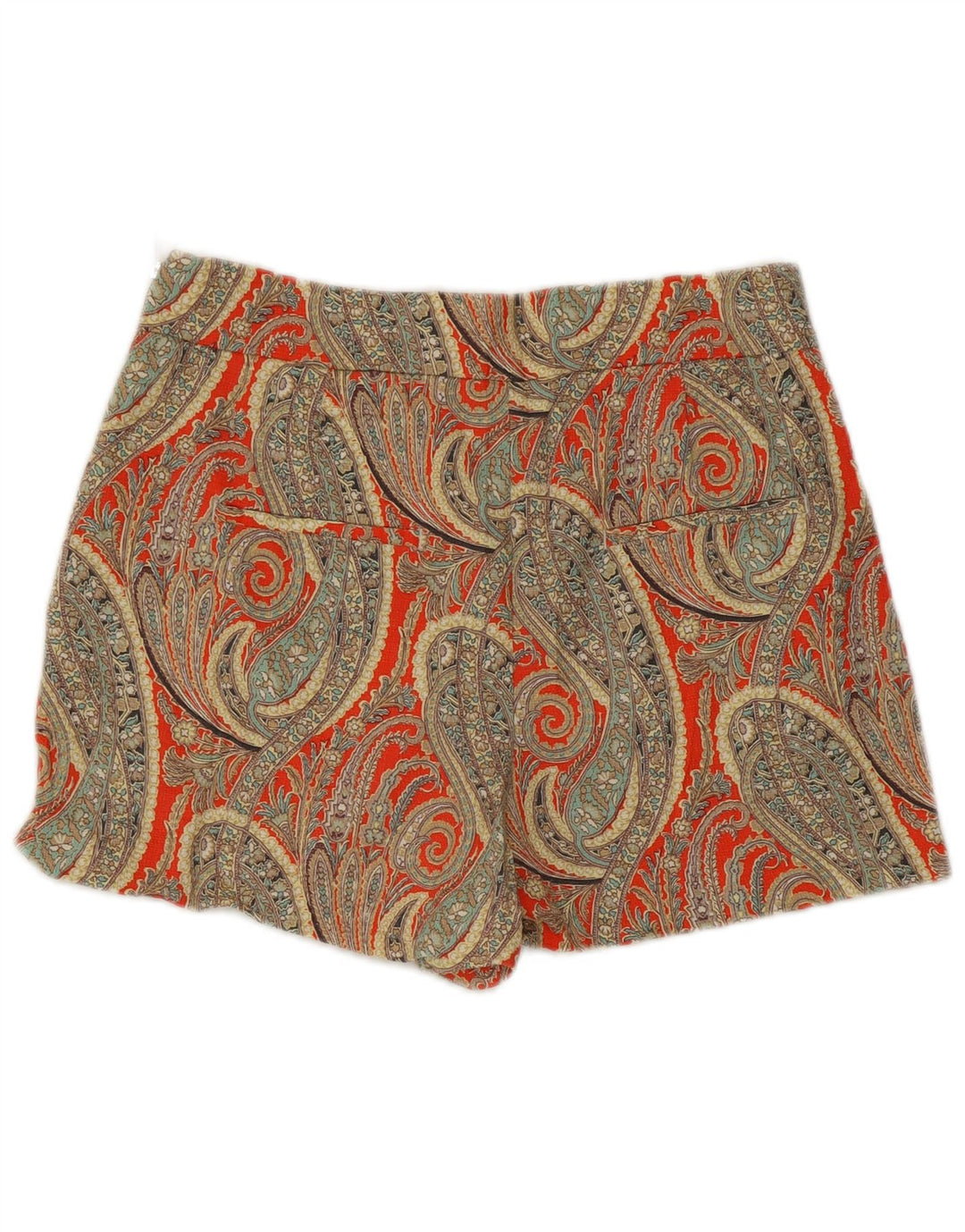 ZARA Shorts feminino médio W28 algodão paisley multicolorido