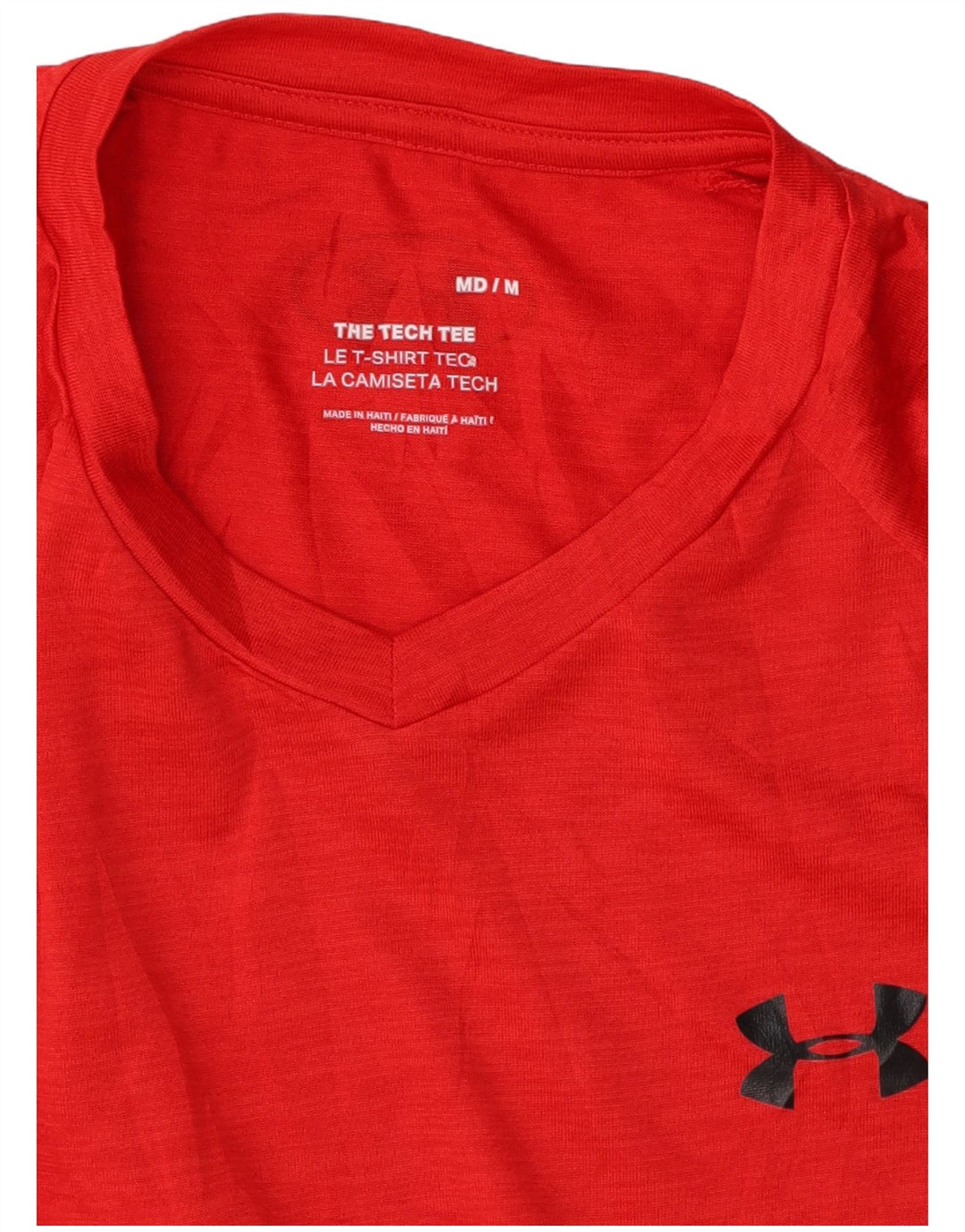 Camiseta masculina UNDER ARMOUR poliéster vermelho médio