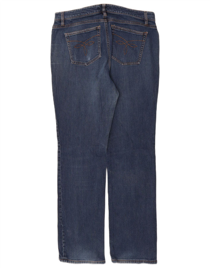 Calça jeans reta feminina CHAPS US 10 grande W30 L31 algodão azul