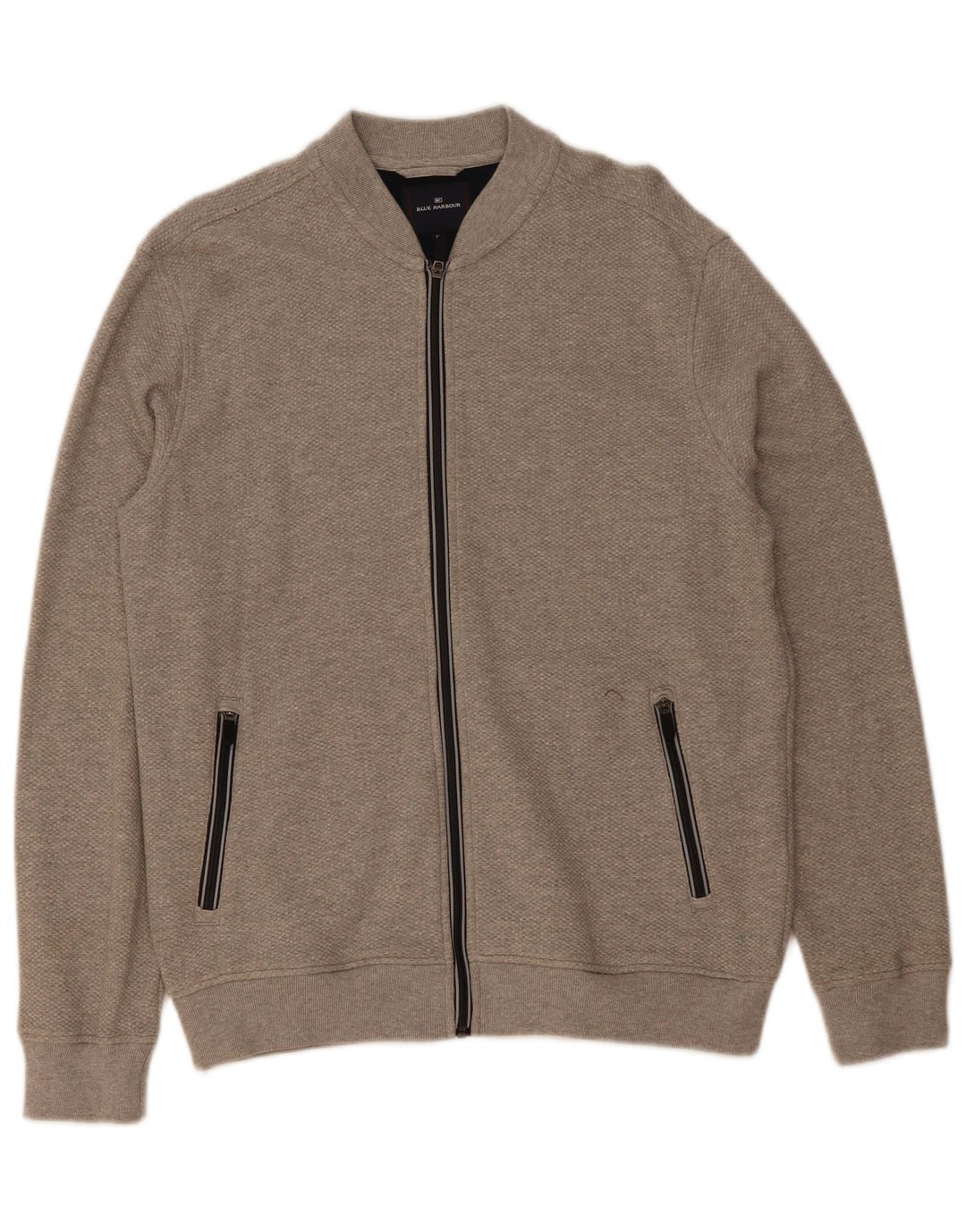 Jaqueta masculina de agasalho Blue Harbor da Marks & Spencer, algodão cinza médio