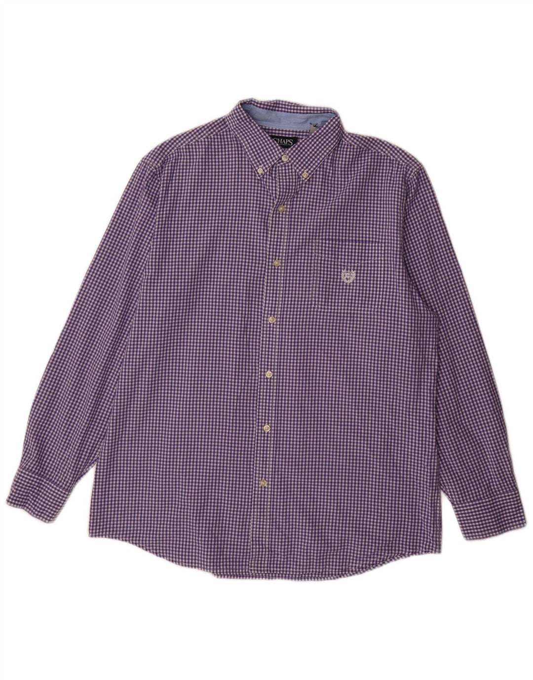 Camisa masculina Chaps Easy Care grande algodão guingão roxo