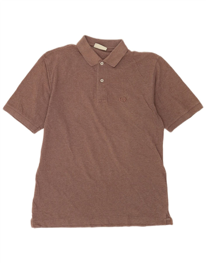 Camisa polo masculina Sergio Tacchini IT 50 grande algodão marrom