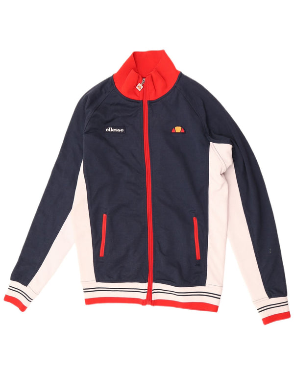 Jaqueta masculina de agasalho Ellesse pequena azul marinho de algodão colorblock