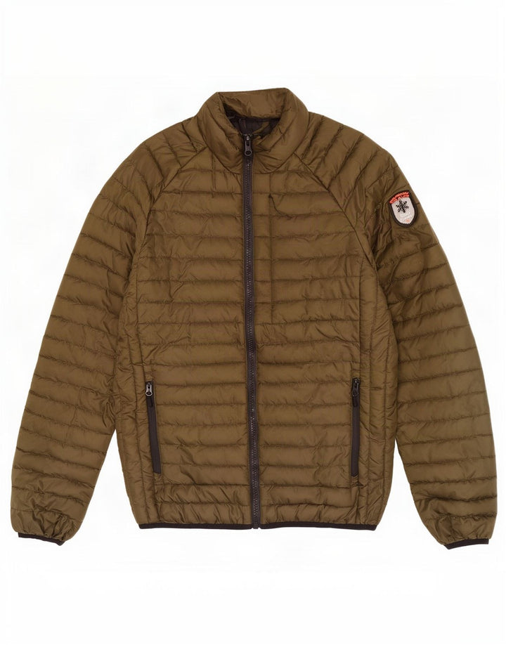 Jaqueta acolchoada masculina Superdry UK 38 poliéster cáqui médio