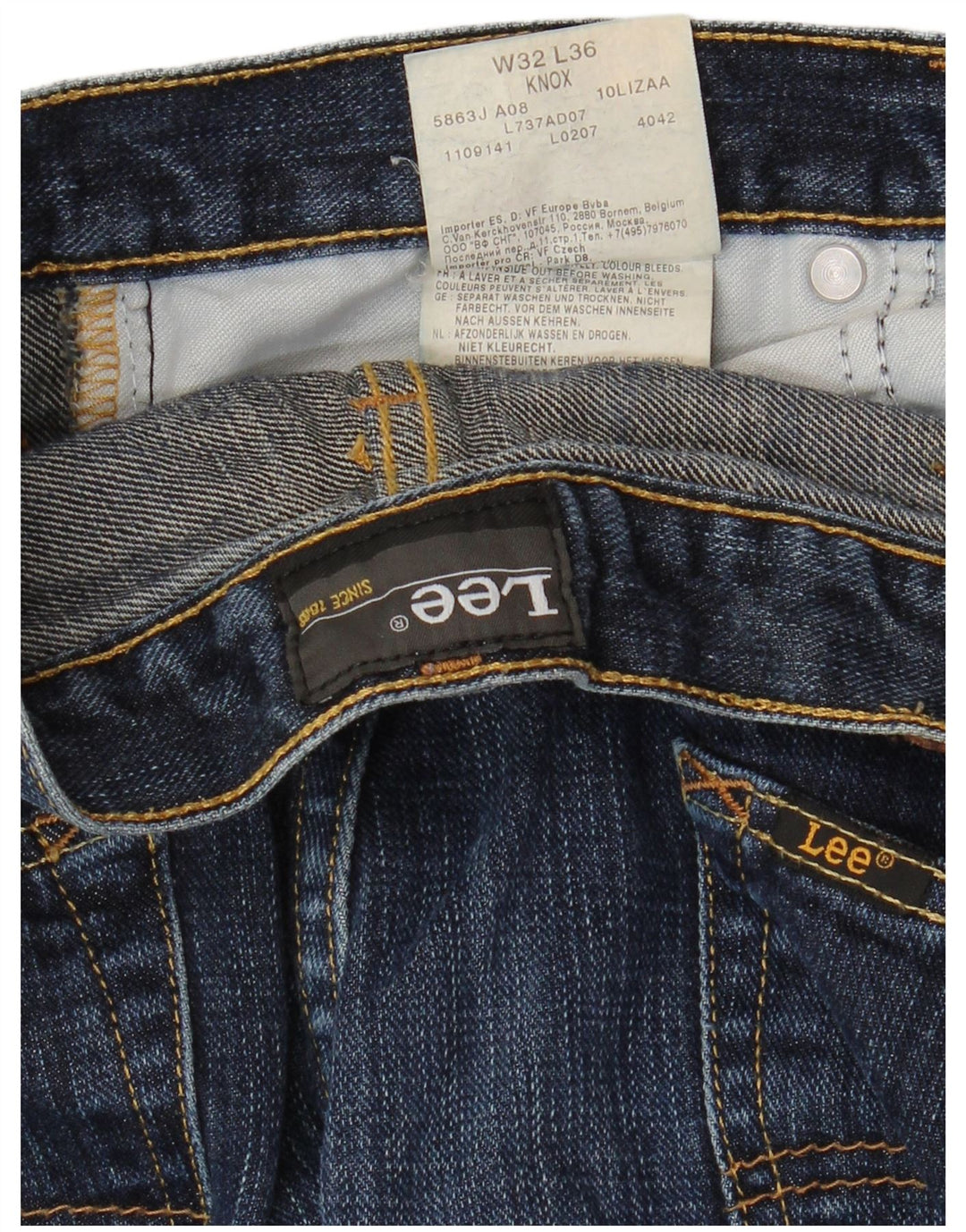 LEE Masculino Knox Straight Jeans W32 L28 Azul Algodão