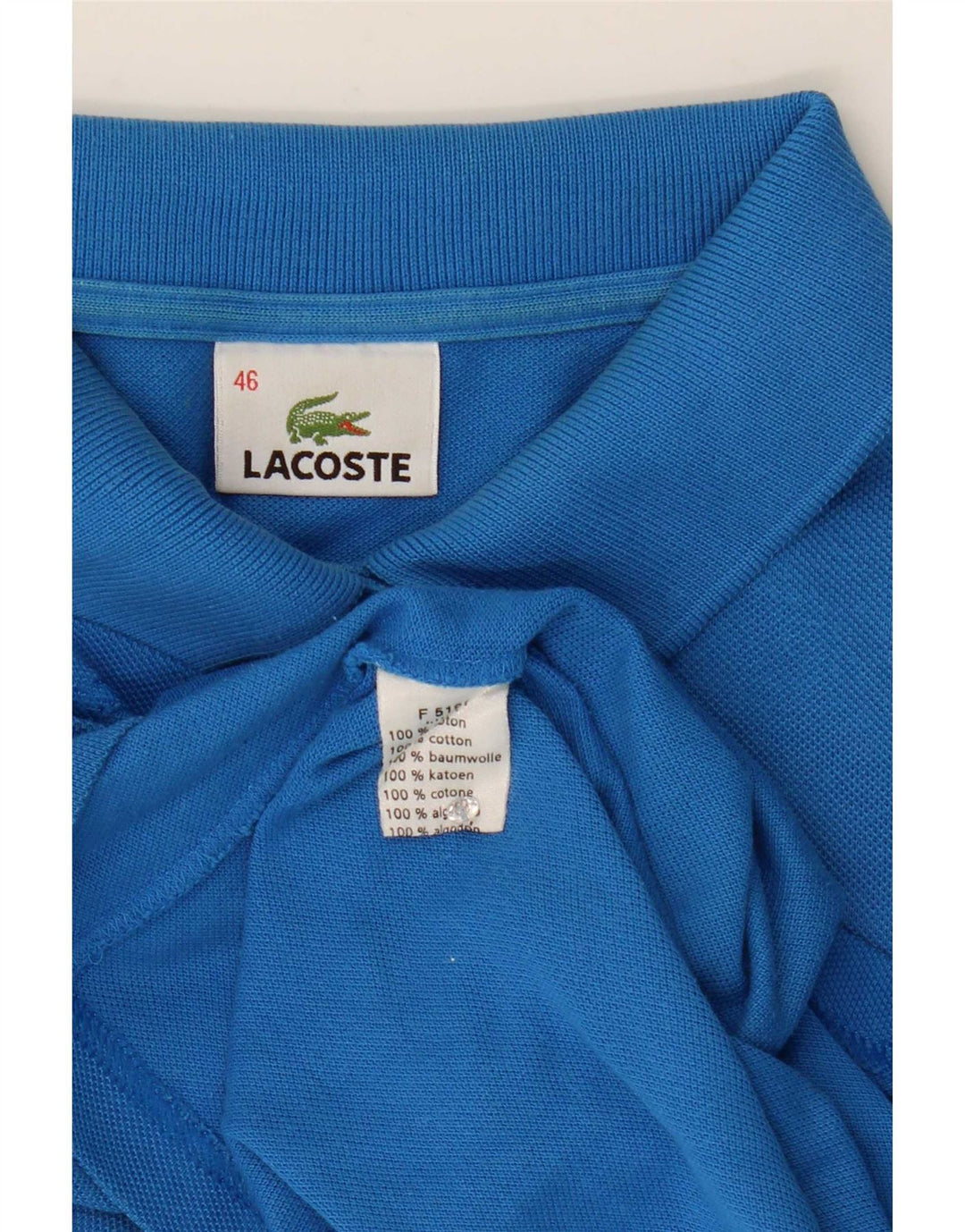 Camisa polo feminina Lacoste tamanho 46 XL azul algodão