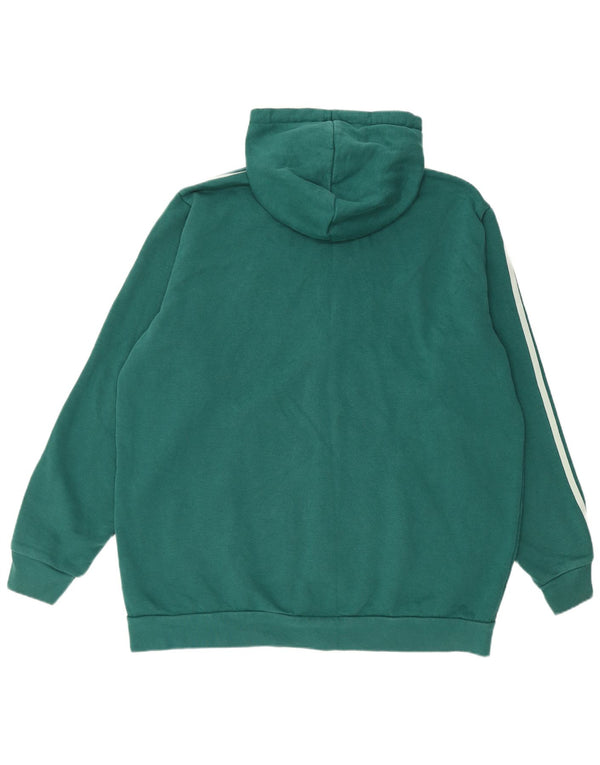 ADIDAS Mens Zip Hoodie Sweater XL Verde Algodão