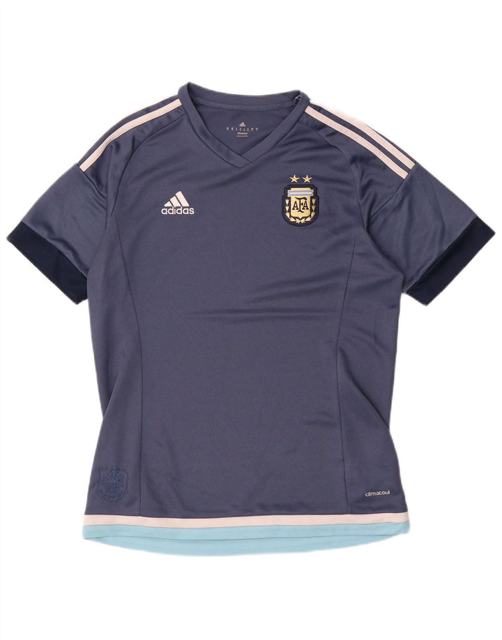 Adidas Masculino Climalite Camiseta Top Médio Azul Marinho Colorblock Poliéster