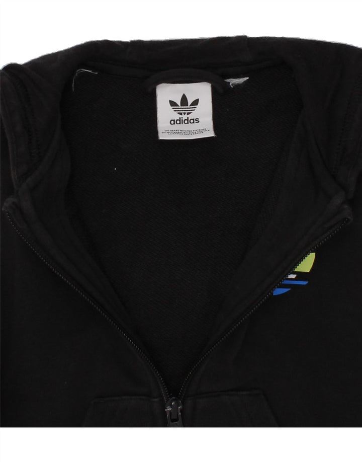 ADIDAS Baby Girls Graphic Zip Hoodie Sweater 9-12 Months Black Vintage Adidas and Second-Hand Adidas from Messina Hembry 