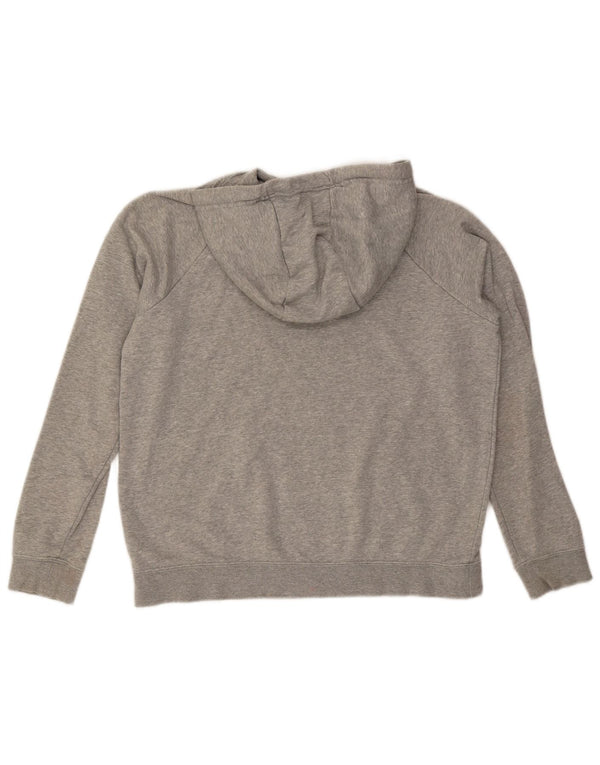 Jumper com capuz feminino Nike UK 14 algodão manchado cinza médio