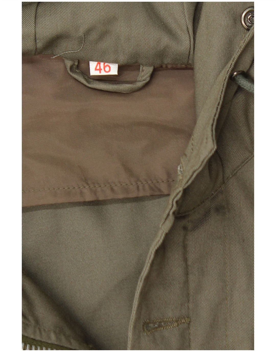 Jaqueta Parka masculina vintage com capuz IT 46 pequena cáqui