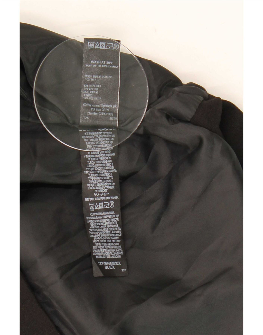 Colete feminino Marks & Spencer UK 14 poliéster preto médio